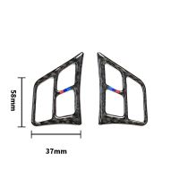 คาร์บอนปุ่มกดพวงมาลัยรถสำหรับแต่งรถ BMW 3ซีรีส์ E90 2005 2006 2007 2008 2009 2010 2011 2012ของตกแต่งฝาปิดคาร์บอนไฟเบอร์แฟชั่นใหม่ Selimut Mobil
