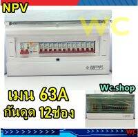 ตู้ไฟคอนซูเมอร์ ครบชุด กันดูด NPV ตู้ โหลดกันดูด 12 ช่อง (เมนกันดูด 63A) ครบชุดพร้อมลูกและMAIN  พร้อมใบรับประกัน เอ็นพีวี