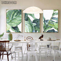 (ร้อน) สีน้ำ Monstera ใบผนังศิลปะผ้าใบจิตรกรรมพืชสีเขียวทรอปิคอลโปสเตอร์และภาพพิมพ์ตกแต่งรูปภาพตกแต่งบ้าน