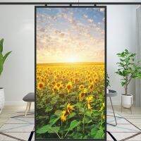 Sunflower Window Film Privacy Non Adhesive Glass Sticker Sun Protection Heat Control  Window Coverings Window Tint for Homedecor Window Sticker and Fi