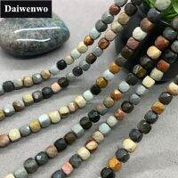 America Picture Jasper 6mm Cut Faceted Spacer Cube Beads Flash DIY สำหรับสร้อยข้อมือ