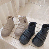 รองเท้าบูทผ้าฝ้ายเด็ก2022 Winter Plush Soft Soled Snow Boots Boys Bread Boots Girls Warm Shoes