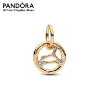 Pandora Leo zodiac 14k gold-plated dangle with clear cubic zirconia