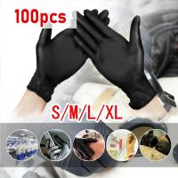 ✤❇✈ Disposable Latex Glove 100 Kitchen Disposable Black Nitrile Gloves - 100pcs Black - Aliexpress