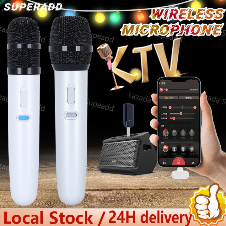 3.5mm 6.5mm white wireless microphone karaoke set home mikrofon for recording karaoke live pa sistem speaker amplifier tv | Lazada