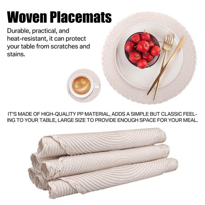 round-placemats-set-of-6-for-dining-table-woven-heat-resistant-anti-slid-pp-table-mats-with-11cm-coaster-christmas-kitchen-pads