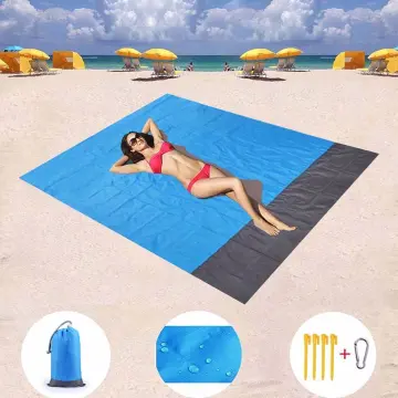 RUIBOLU Beach Blanket Large Picnic Blankets, Sandproof Beach Mat for 2-4 Adults Waterproof Quick Drying Outdoor Picnic Mat for Travel Camping Hiking