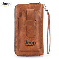 JEEP BULUO กระเป๋าถือผู้ชาย,กระเป๋าใส่โทรศัพท์มือถือใส่บัตรได้เยอะมีซิปแบบพกพามีหลายช่องสำหรับผู้ชายสินค้าใหม่ปี2022