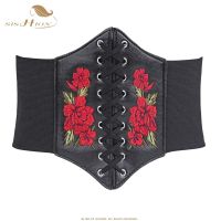 【cw】 SISHION Corsets and Bustiers Gothic Embroidery FloralLace-up Underbust Corset Elastic Cinch WaistSexyVB0009