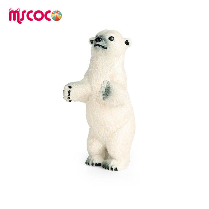 mscoco-โมเดลรูปปั้นหมีขั้วโลกขนาดเล็กตุ๊กตาสัตว์ขั้วโลกอาร์กติกของขวัญวันเกิดของเล่นของเล่นรูปสัตว์สำหรับเด็กวัยหัดเดิน