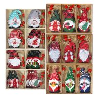 9/12pcs Navidad New Year Gift Christmas Tree Decorations Gnomes Wooden Pendants Ornaments Xmas Decorations for Home Noel Christmas Ornaments