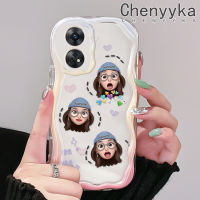 เคส Chenyyyka สำหรับ OPPO Reno 8 T 5G Reno8 T A1 Pro Reno 8 5G Reno 8 Pro 5G เคสซิลิโคนลายอิโมติคอนเด็กผู้หญิงสีสันสดใสขอบเนื้อครีมเคสโทรศัพท์โปร่งใสกันกระแทกเคสใส