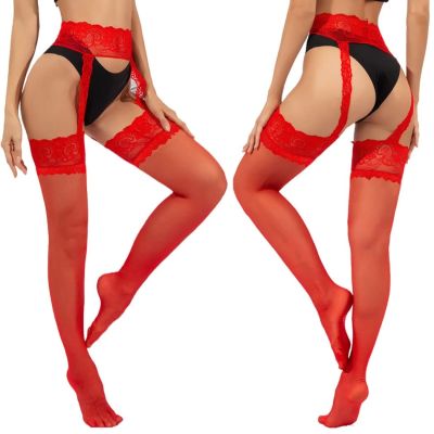 【YF】☬☞  Womens Waist Hosiery Thigh Tights Garter Stocking Suspender Pantyhose Crotchless