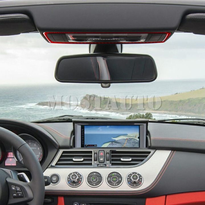 dfthrghd-for-bmw-z4-e89-red-carbon-fiber-interior-car-roof-front-reading-light-panel-trim-cover-2009-2016-1pcs
