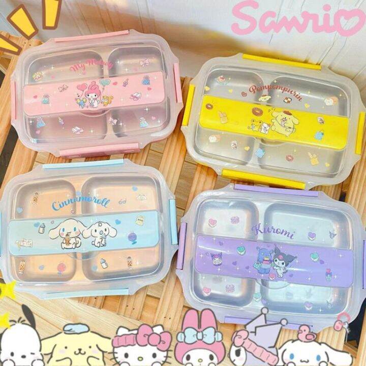 Sanrio Hello Kitty Lunch Box Cute My Melody Kuromi Cinnamoroll School Canteen Stainless Steel Sanrio Hello Kitty Lunch Box Cute My Melody Kuromi Cinnamoroll School Canteen Stainless Steel