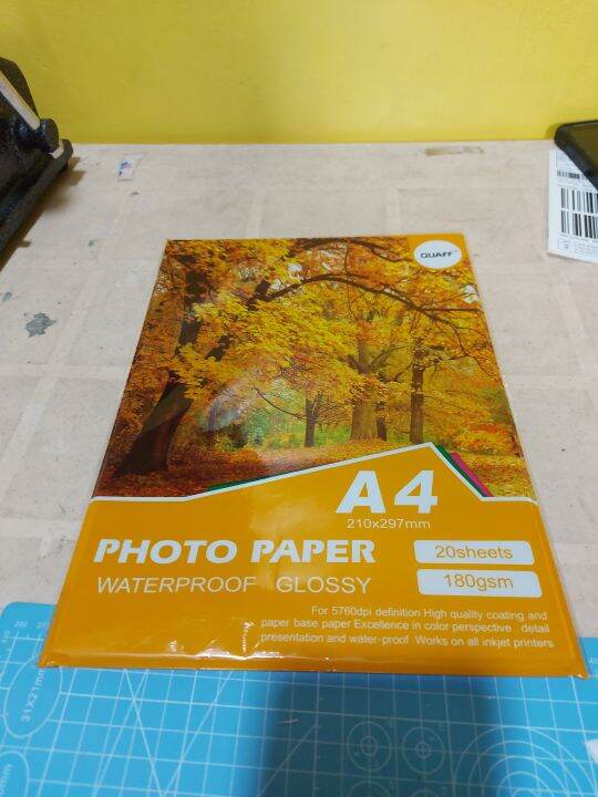 Quaff Photo Paper Waterproof Glossy A4 Size 210x297mm 20 Sheets 180 gsm