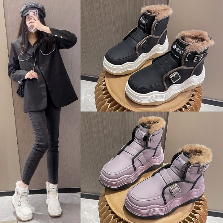 cod-heightened-thick-soled-snow-boots-2022-winter-new-leather-womens-shoes-plus-velvet-belt-buckle