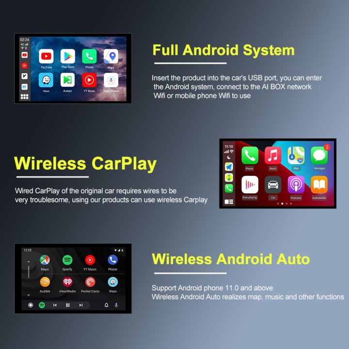 รุ่นเสถียรที่สุดตอนนี้-กล่องcarplay-ai-box-รุ่น-full-android11-system2022สำหรับวิทยุติรถที่มี-apple-carplay-ติดมาจากโรงงาน