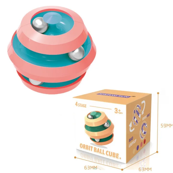 Ball Track Magic Cube สี Pinball Gyro ความแปลกใหม่ทางปัญญาความเครียดบรรเทาเกมปริศนา Creative