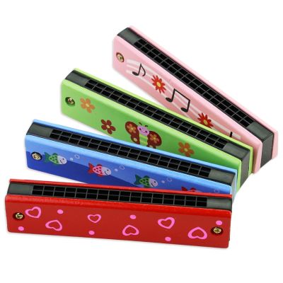 16 Holes Harmonica Musical instrument Educational Cartoon Pattern Kids Wind Instrument Children