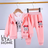 Autumn Kids Clothes Zipper Hooded Sweatshirt&amp;shirt&amp;pants 3 Piece Spring Baby Girls Clothing Set Cute Kids Outfits