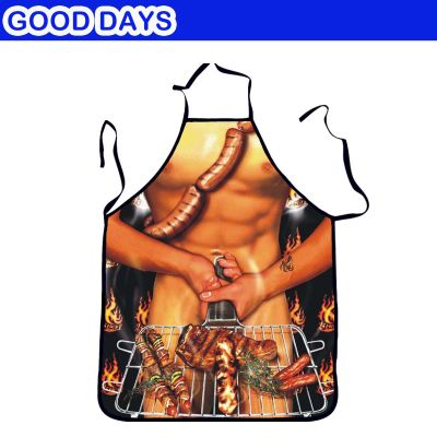 BBQ Male Grilled Sausages Avental Funny Cooking Apron Joke Dinner Kitchen Woman Men Funny Bar Party Apron Wedding Apron