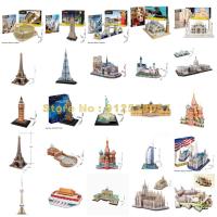 World Great Architecture Louvre Museum St Basil Cathedral Castle Gate Statue Of Liberty Burj Al Arab 3d Puzzle Toy