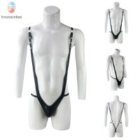 【TRSBX】Panties Mens Bodysuit Faux Leather Jockstrap Underwear Panties Summer a