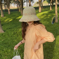 INS Summer Beach Straw Hat Large Brim Sunshade Caps Lace Foldable Bucket Hats for Women Fashion Panama Sombreros De Mujer