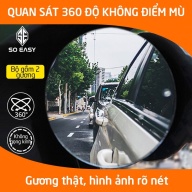 Bộ 2 gương cầu kính lồi 5 cm chiếu hậu xóa điểm mù xe hơi ô tô xe tải tăng thumbnail
