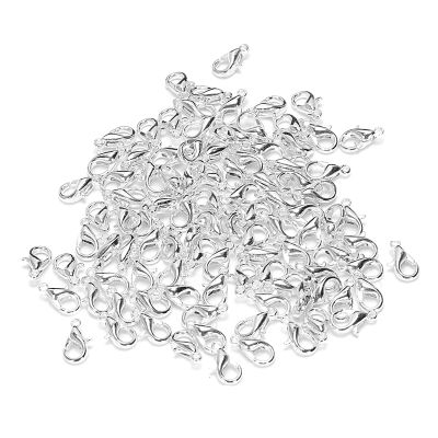 100 Silver Plated Lobster Clasps Findings 10x6mm