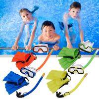 1 Set Snorkeling Goggles Safe Breathing Waterproof Kids Wide Vision Swimming Eyewear Snorkel Swim Fins for Underwater Diving Goggles