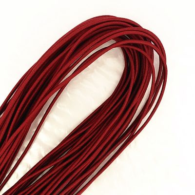 2mm Wine red high elasticity round elastic bandage round elastic rope rubber band elastic line DIY sewing accessories 5-20 meter