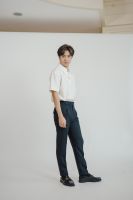 Anē signature pants, Navy กางเกงขายาวผู้ชายเอวสูง กระบอกเล็ก สีกม น้ำเงินเข้ม ane.wear