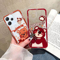 เคส Redmi 12 5G คลาสสิกน่ารักการ์ตูนสตรอเบอร์รี่หมีกันกระแทกยางใสปลอกอ่อนเคสโทรศัพท์Xiaomi Redmi 12 5G เคสปกสวย