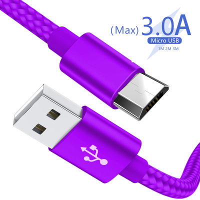 Micro USB Cable 1m 2m 3m quick charge microusb 3.0a fast charger cord for xiaomi samsung nokia android tablet mobile phone cable Docks hargers Docks C