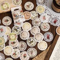45 Pcs Vintage INS Circular clock Sticker Decoration Scrapbooking material Diary Album Stationery junk journal supplies Stickers Labels