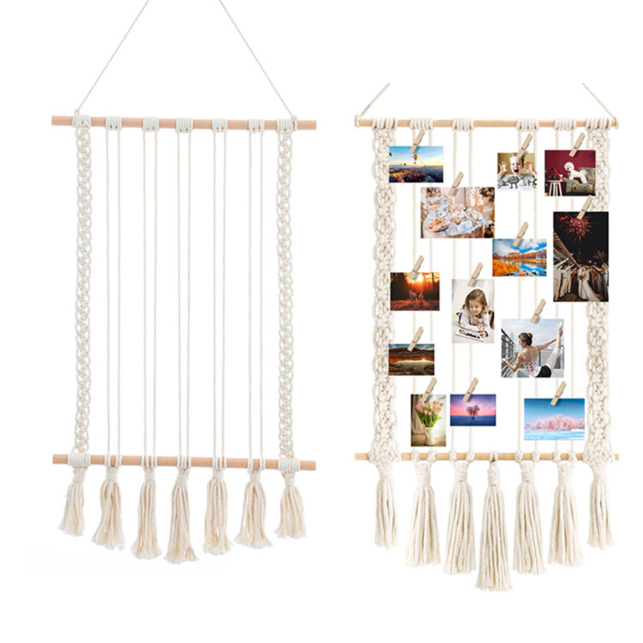 บอร์ด-boho-กรอบห้องอุปกรณ์ตกแต่งห้องนอน-macrame-ภาพแขวนแสดง