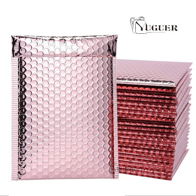 50 Pcs Rose Gold บรรจุภัณฑ์การจัดส่ง Bubble Envelope เบาะพลาสติกซองจดหมายกระเป๋า Mailing Envelope กระเป๋าเด็กคริสต์มาสวันของขวัญ Bag