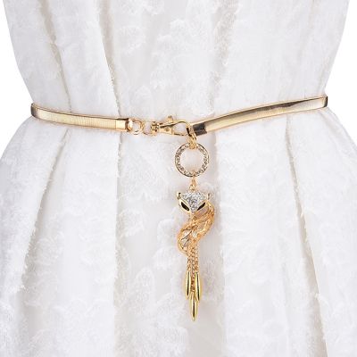 Han edition fox pendant diamond inlaid elastic waist chain belt dress sealing for young students ¤✘