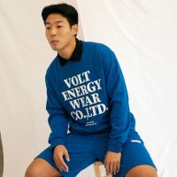 VOLT (สินค้าพร้อมส่ง) เสื้อแขนยาว คอกลม สีน้ำเงิน GRAVITY 006 VOLT ENERGY WEAR COLLECTION BLUE SWEATERS