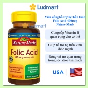 Viên uống hỗ trợ hệ thần kinh Folic Acid 400mcg Nature Made, hũ 250 viên