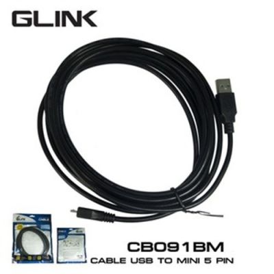 Glink CB-091 BM สาย USB mini USB 5pin Data + Charger V2.0 ยาว 1.8M