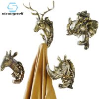 Stongwell European Deer Head Wall Coat Hook Hanger Key Holder Storage Hooks Minimalist Nordic Home Kitchen Bathroom Decoration