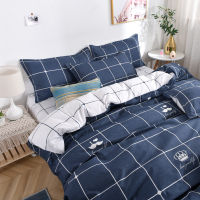 Bedding Set Soft Bedspreads Blue Grid Pattern Design For Double Bed Comfortable Duvet Cover Quilt Pillowcase And CoverOceania