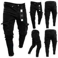 ✨Soul dancing Denim mens s s-3xl denim tight motorcycle jeans wear slim jogging pants