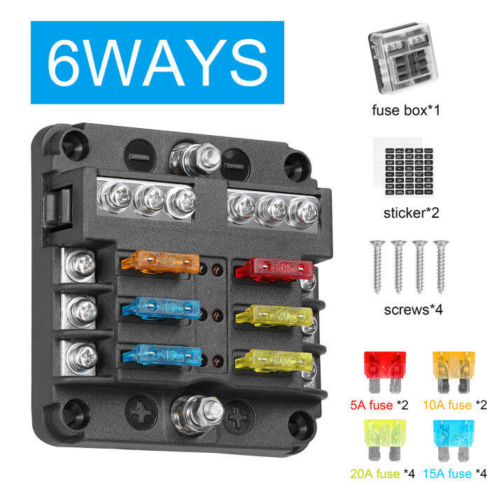 keykits Positive and Negative Anodes Fuse Block Box Transparent Cover
