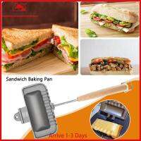 Sandwich Fry Pan Double-Sided Bread Toast Frying Pan with 2 Handles Non-Stick High Temperature Resistant Kitchen Gadgets