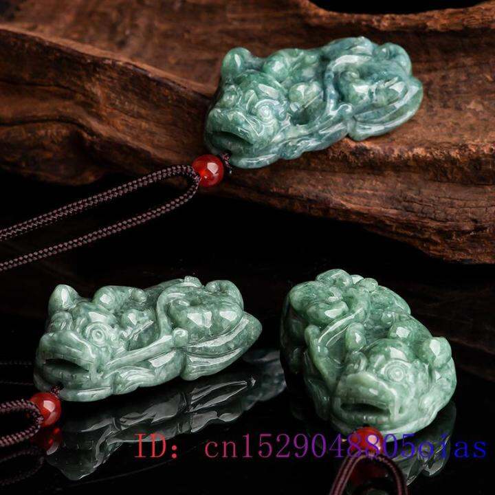 พม่าหยก-pixiu-จี้หรูหราสีเขียวเครื่องประดับสร้อยคอ-jadeite-ของขวัญจริงสำหรับผู้หญิงเสน่ห์มรกตแฟชั่นพระเครื่องธรรมชาติ