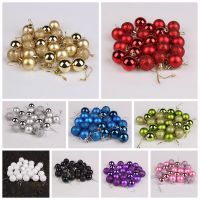 24 PcsSet 12 Colors Glitter Christmas Baubles Ornament Ball Party Home Garden Decoration For Christmas Tree Decoration